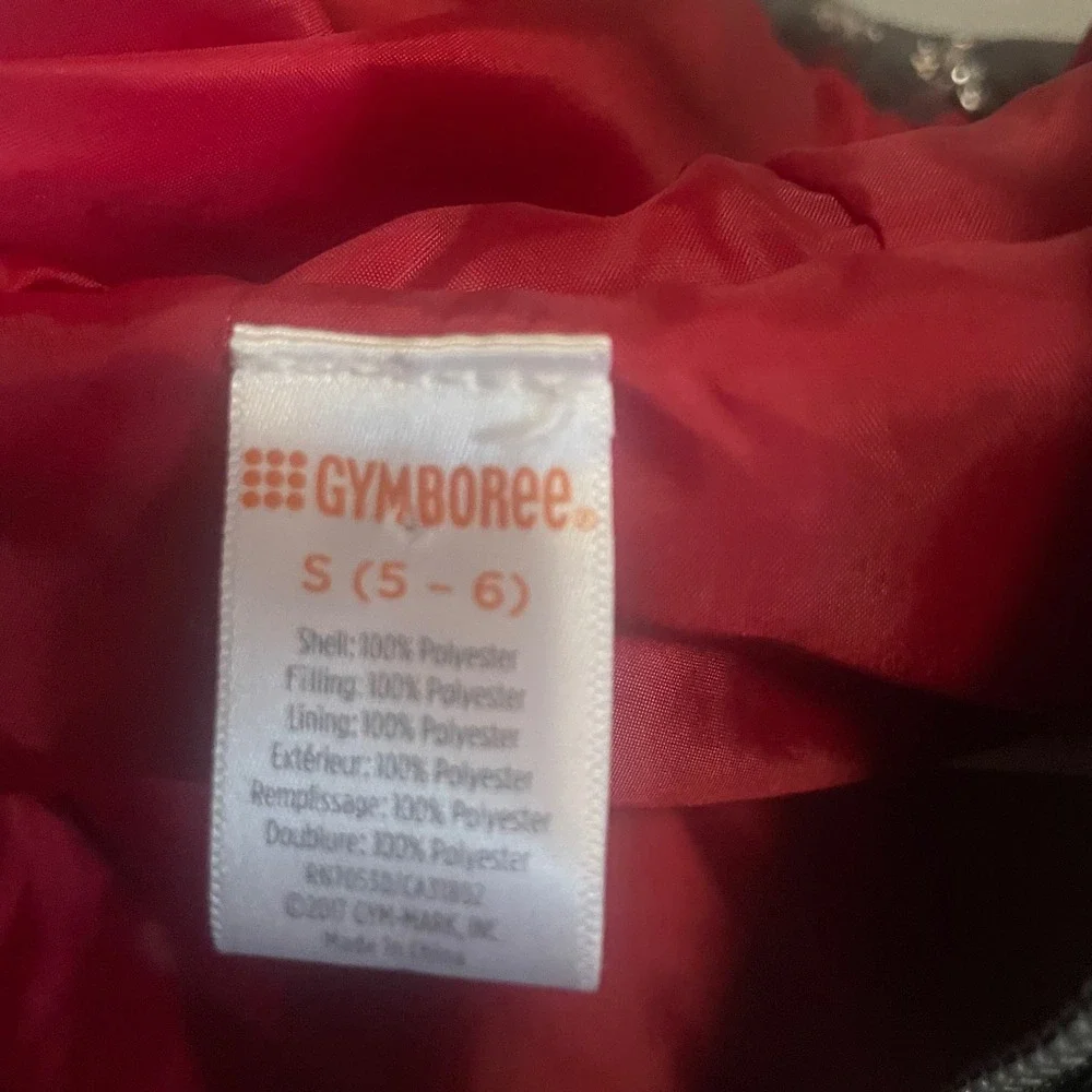 Gymboree Girls Gray Silver Metallic Snowflake Puffer‎ Jacket Hooded Size S 5-6